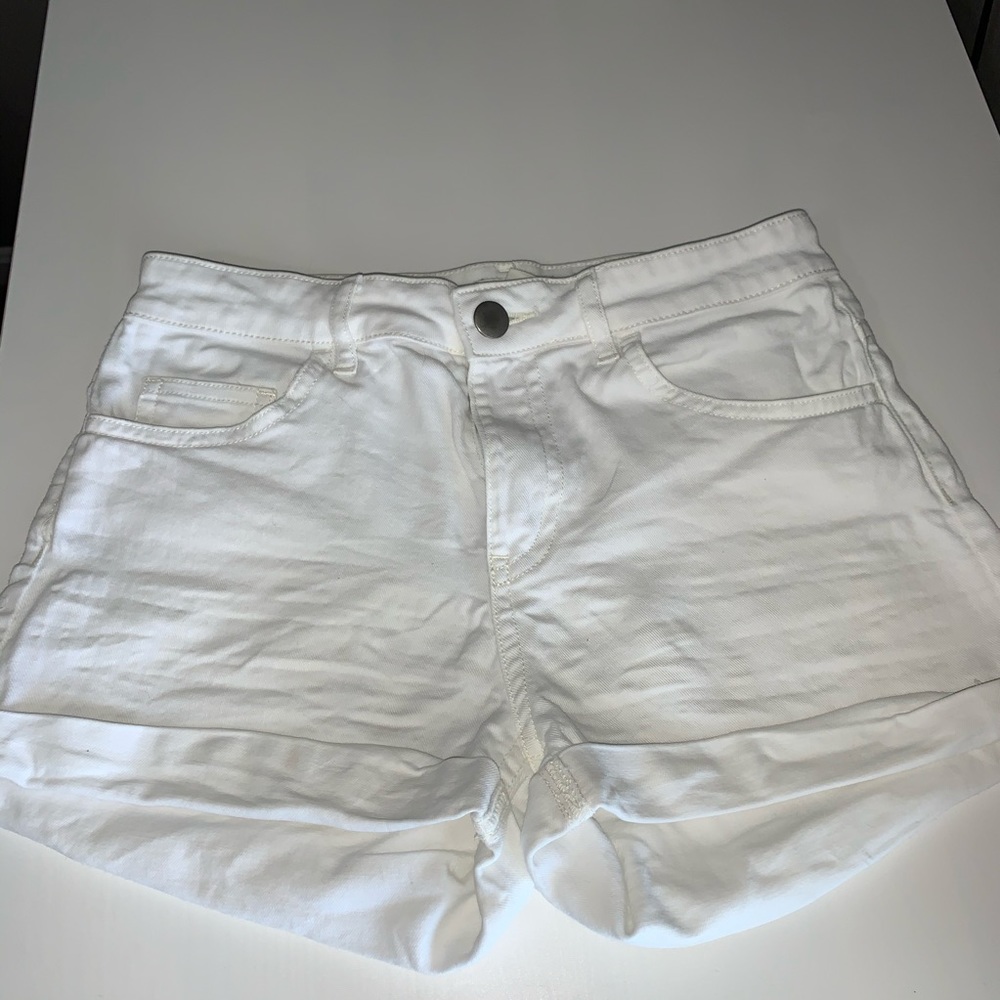 White jean shorts